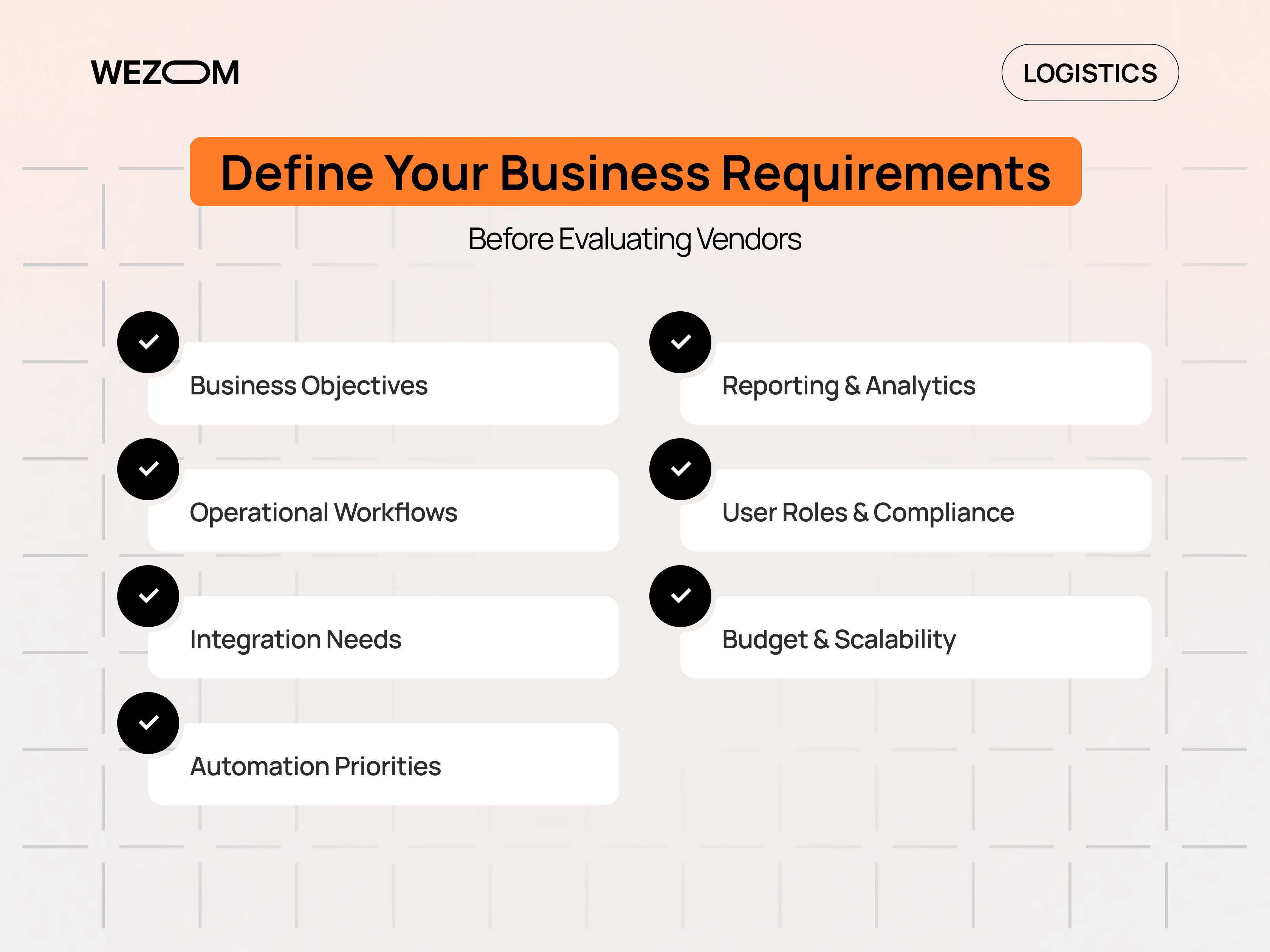 Business requirements checklist before choosing a 3PL software development partner Business requirements checklist before choosing a 3PL software development partner